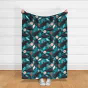 Deep Waters - Nautical Whale Sharks Teal Large Scale