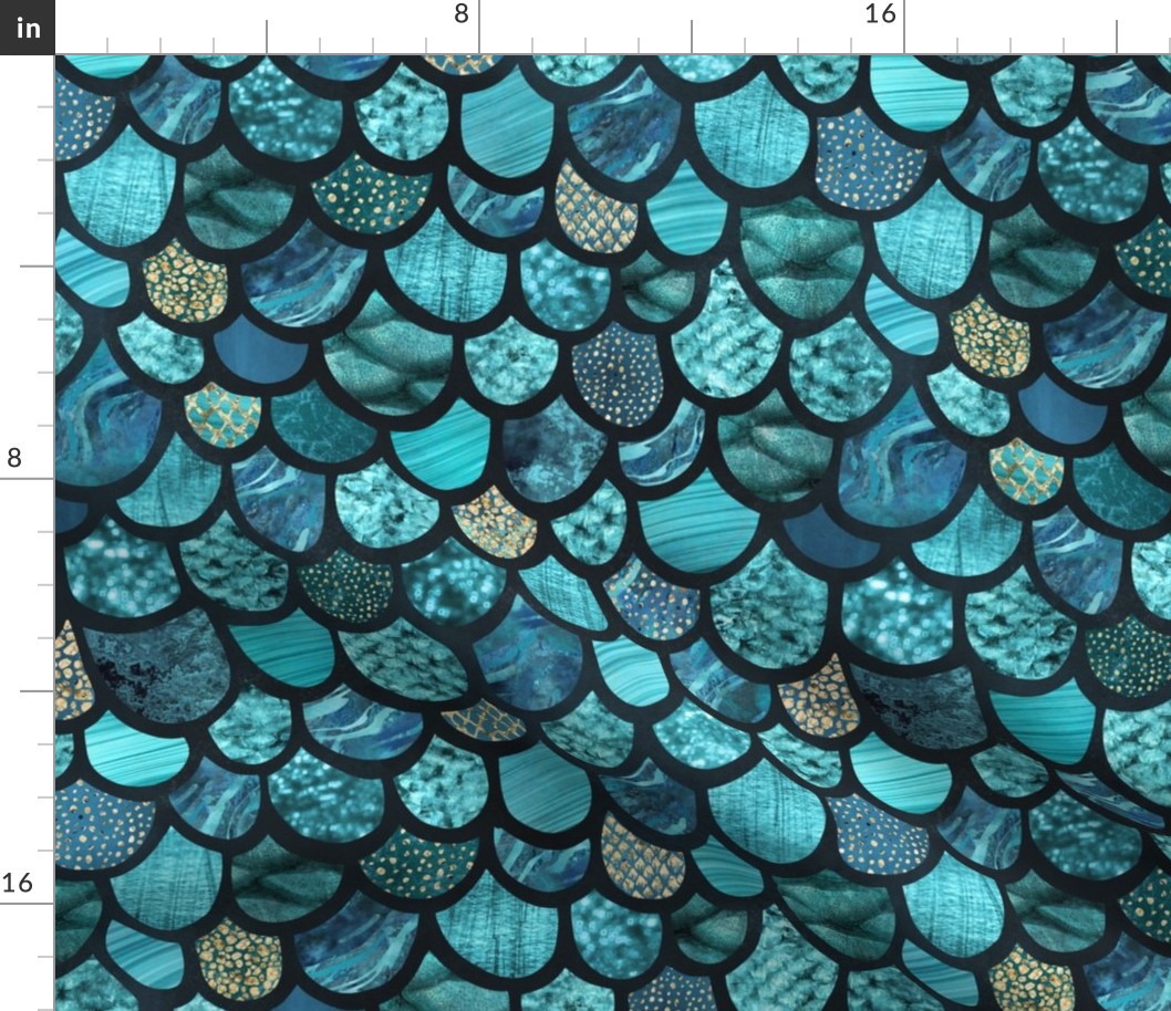 Fancy Mermaid Scales Maximalistic Glamour Girlie Style