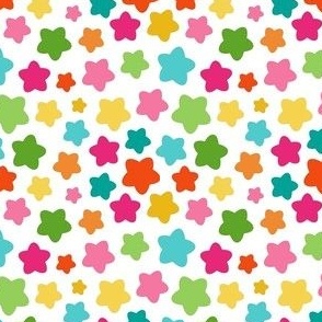 Small Scale Party Stars Birthday Coordinate in Candy Rainbow Colors