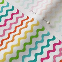 Small Scale Wavy Party Stripes Birthday Celebration Coordinate in Candy Rainbow Colors