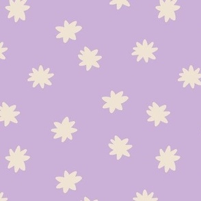 Retro lila violet hand drawn stars Small scale Non directional