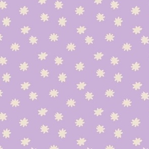 Retro lila violet hand drawn stars Extra Small scale Non directional