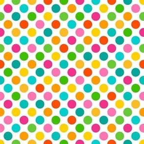 Medium Scale Party Polkadots Birthday Celebration Coordinate in Candy Rainbow Colors