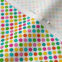 Small Scale Party Polkadots Birthday Celebration Coordinate in Candy Rainbow Colors