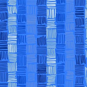 Hand Drawn Lines in Cobalt Blue Tints #005CFF