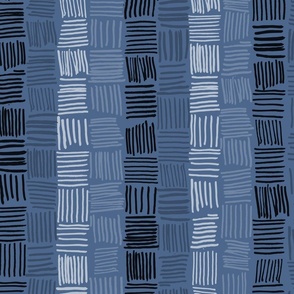 Hand Drawn Lines in Navy Blue Tints #29384C