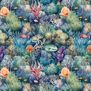 Watercolor Coral Reef