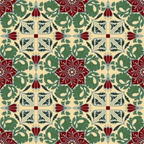 vintage floral geometric tile