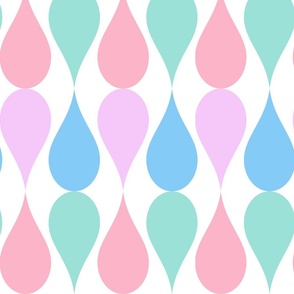 Retro Drops: Mid-Century Modern Geometric pink aqua blue purple