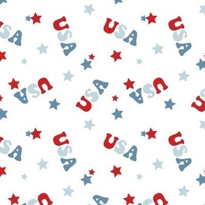 USA groovy, scattered stars, red white and blue, patriotic, american