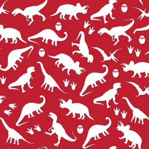 dinosaur on red (medium)