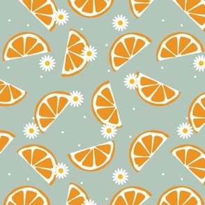 Summer Oranges, Clementines, Flower fruity spring picnic