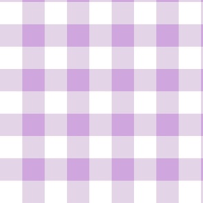 Pastel lilac and white gingham, MEDIUM, 2 inch wide squares, Minimal purple plaid