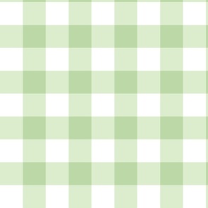 Pastel green and white gingham, MEDIUM, 2 inch wide squares, Minimal green plaid