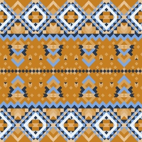 Geometric ornament in orange shades. 