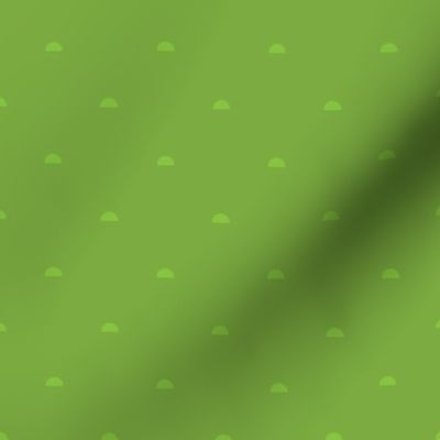 Solid Crescent Polka Dot Pattern - Sour Apple Light Green and Apple Crisp Medium Green Medium Scale