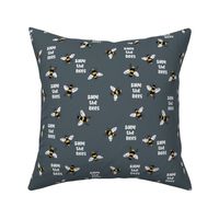 Save the bees - earth day design celebrate mother earth beige neutral on cool charcoal gray