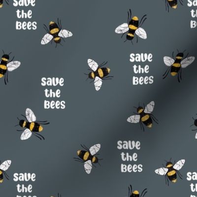 Save the bees - earth day design celebrate mother earth beige neutral on cool charcoal gray