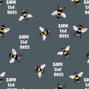 Save the bees - earth day design celebrate mother earth beige neutral on cool charcoal gray