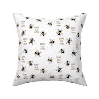 Save the bees - earth day design celebrate mother earth beige neutral on white