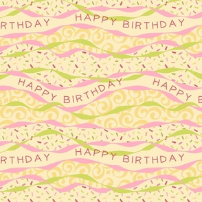 Happy Birthday Streamers & Confetti Stripe - large