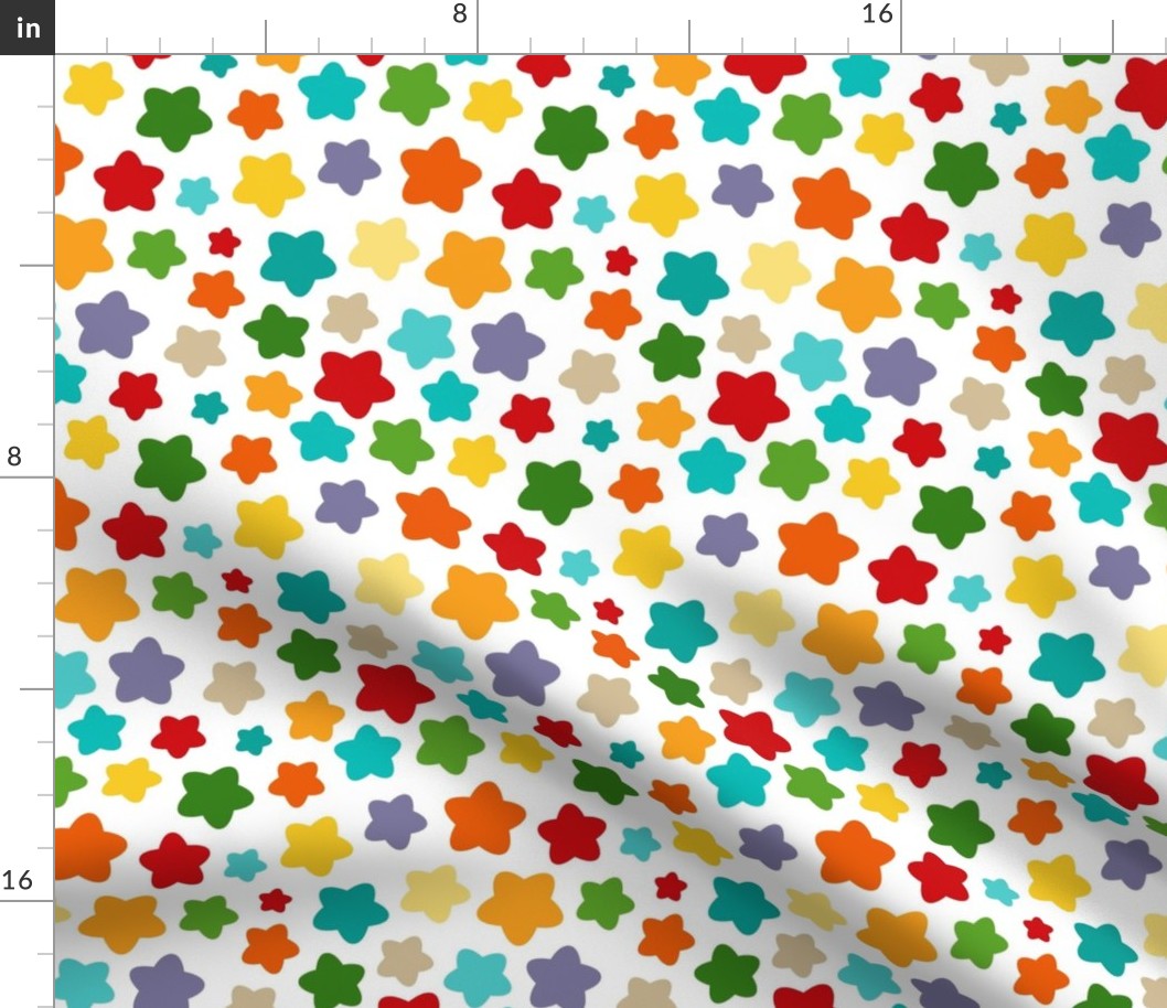  Large Scale Party Stars Birthday Coordinate in Neutral Gender Free Rainbow Colors