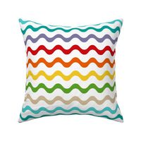 Large Scale Wavy Party Stripes Birthday Celebration Coordinate in Gender Free Rainbow Colors
