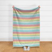 Large Scale Wavy Party Stripes Birthday Celebration Coordinate in Gender Free Rainbow Colors