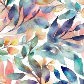 Delightful Watercolor Foliage Seamless Pattern Design (3)