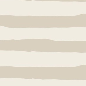 Jagged Horizontal Stripes | Bone Beige, Creamy White | Stripe