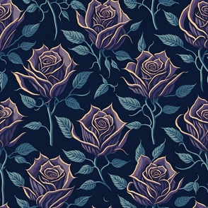 Neon Roses Fabric, Wallpaper and Home Decor