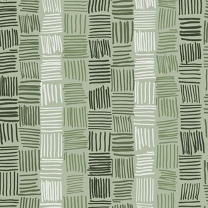 Hand Drawn Lines in Sage Green Tints #7D8E67
