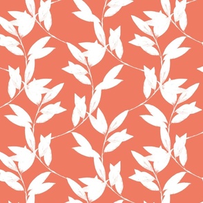 Distressed Dancing Leaves in Peach Pink // Medium Scale