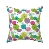 Cute colorful retro style poppy flowers cute floral illustration pastel wallpaper