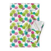 Cute colorful retro style poppy flowers cute floral illustration pastel wallpaper