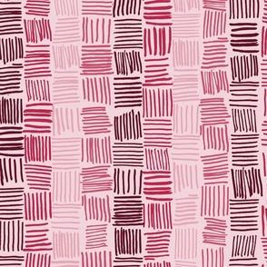 Hand Drawn Lines in Magenta Pinks #BB2649