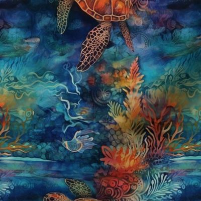 batik sea turtle