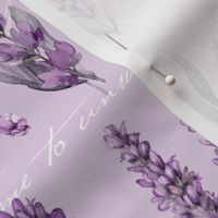 Lavender Dreams Wildflower And Script Purple Watercolor Pattern Smaller Scale