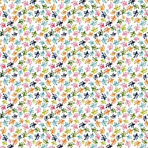 Retrolicious Leaves- Abstract Spring Summer- Mod Shapes- Colorful- Bright- Watercolor- Small Scale