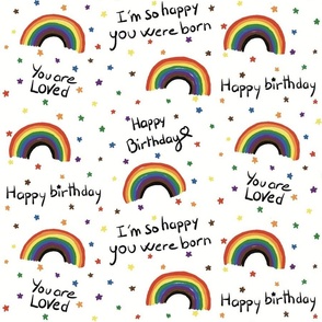 Happy pride rainbow birthday