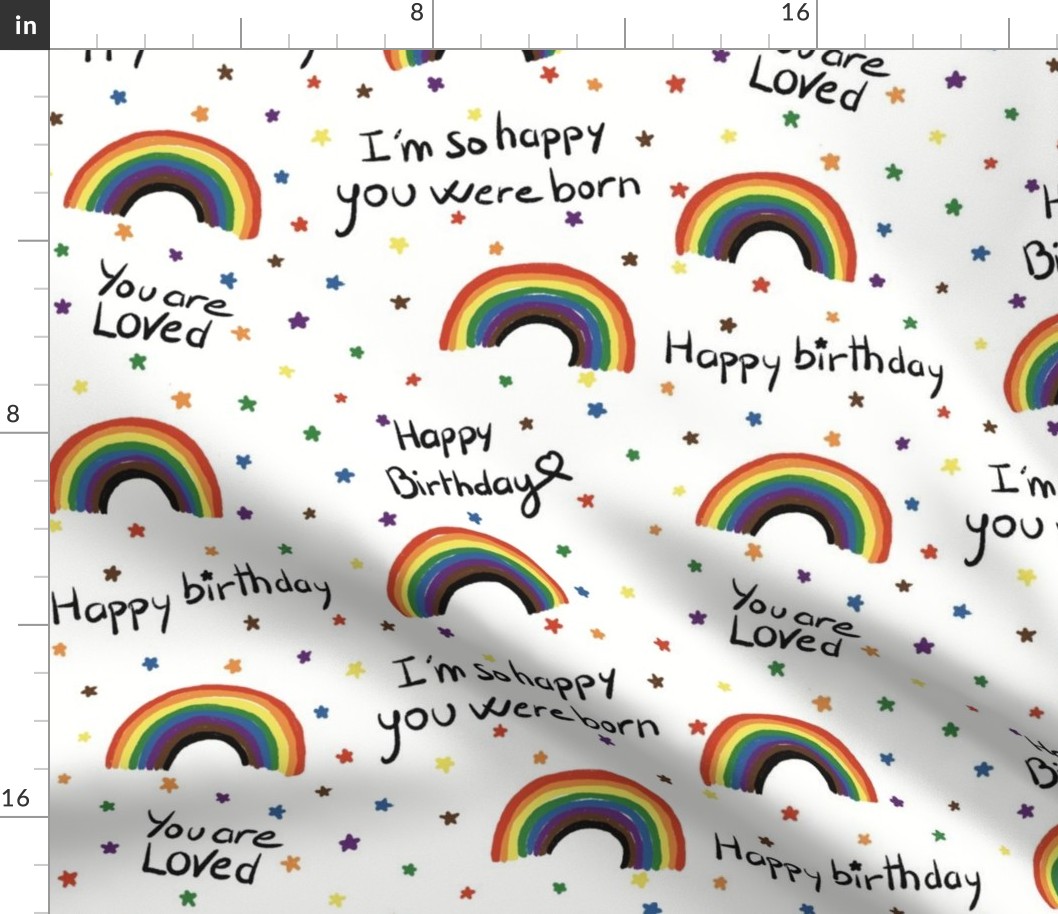 Happy pride rainbow birthday LGBTQIA+