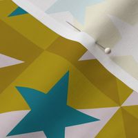 STAR QUILT teal mustard mauve (Small)