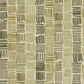 Hand Drawn Lines in Moss Greens #8B7F37