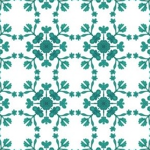 azulejos in green, small scale 4.5x4.5, wallpaper 12x12