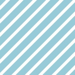 XL - Diagonal Stripes Sky Blue White