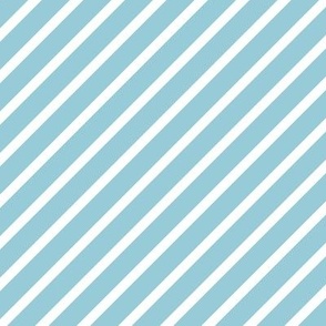 L - Diagonal Stripes Sky Blue White