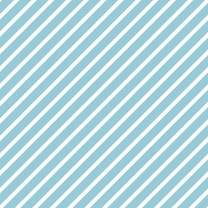 M - Diagonal Stripes Sky Blue White