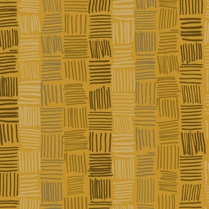 Hand Drawn Lines in Mustard Browns #C3932B