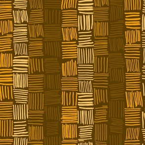 Hand Drawn Lines in Marigold oranges and Browns #EF9F04
