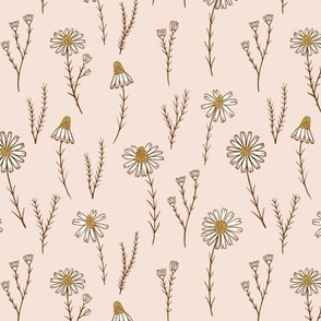 Delicate daisy flowers  in dusty pink - Small scale